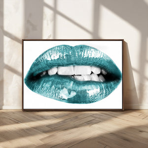 Blue Lips Wall Art Canvas Print
