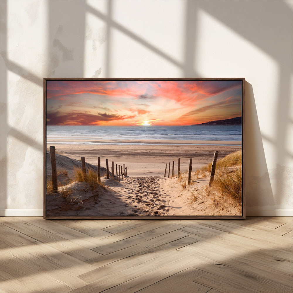Sunset on the Sea Wall Art Canvas Print