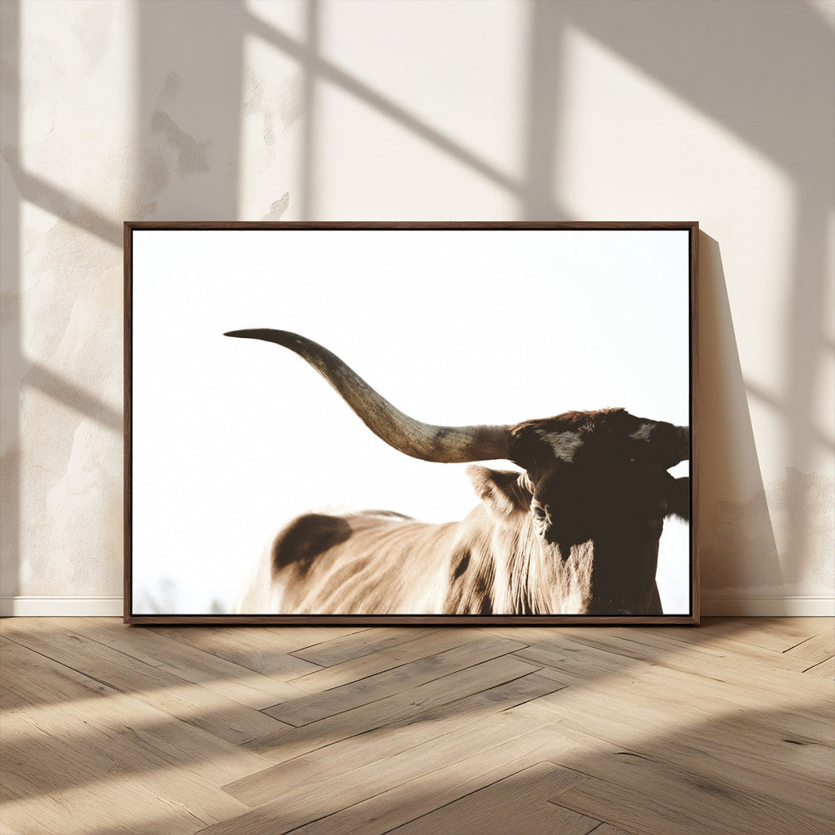 Texas Longhorn Wall Art Canvas Print | 3-Panel Large