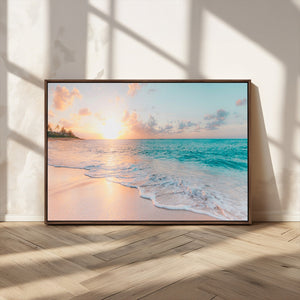 Beach Wall Art - Stunning Ocean Sunset Canvas Print with