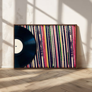 Vinyl Record and Album Collection Canvas Wall Art - Retro