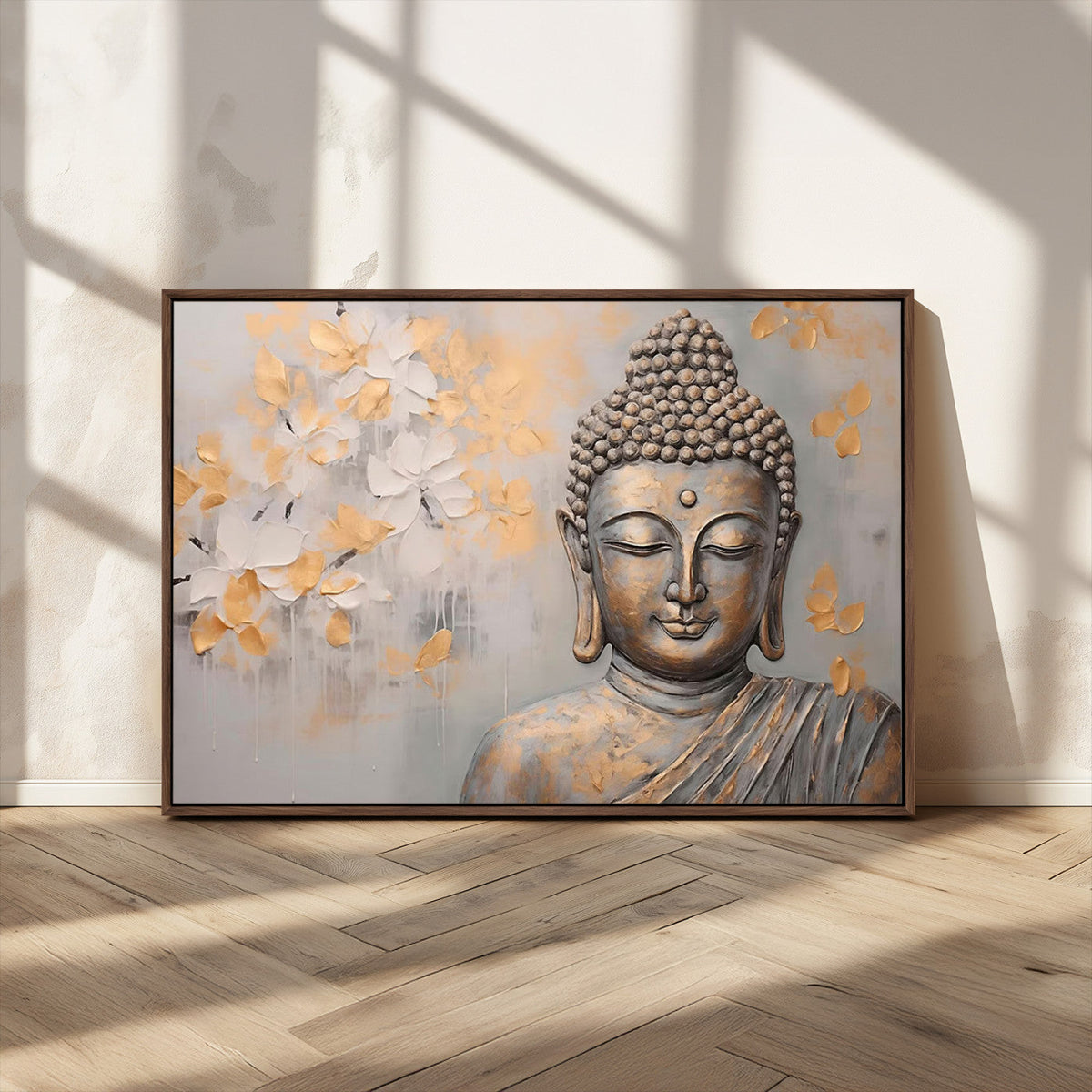 Abstract Buddha Statue Wall Art Canvas Print - Modern