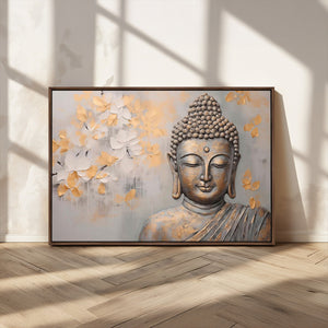 Abstract Buddha Statue Wall Art Canvas Print - Modern