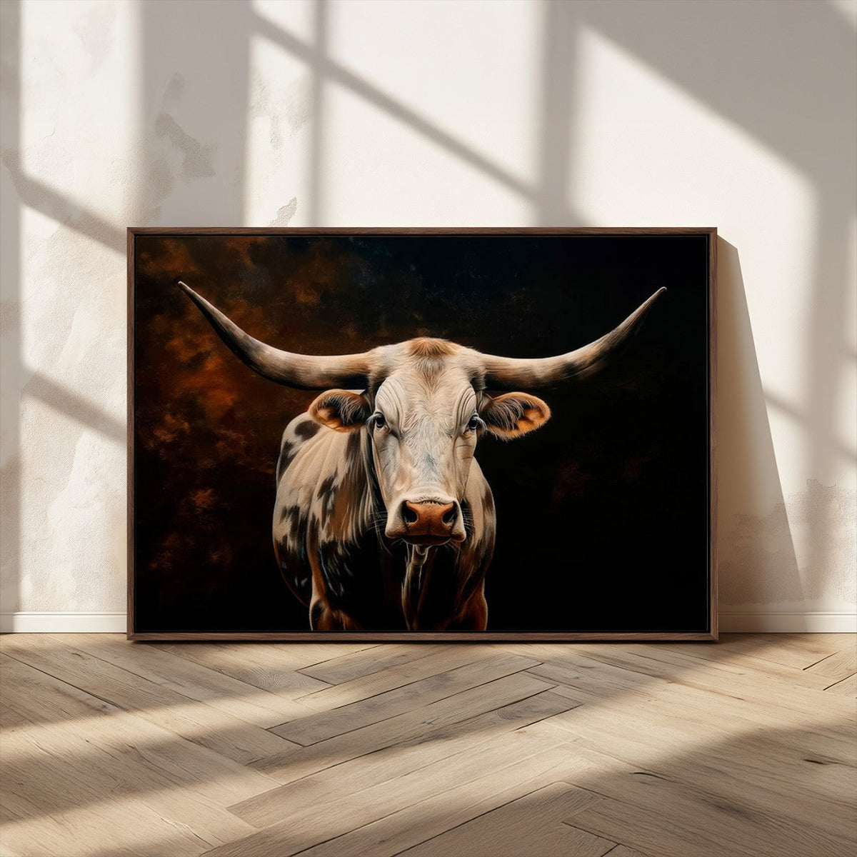 Texas Longhorn Wall Art | 3-Panel Large Texas Longhorn