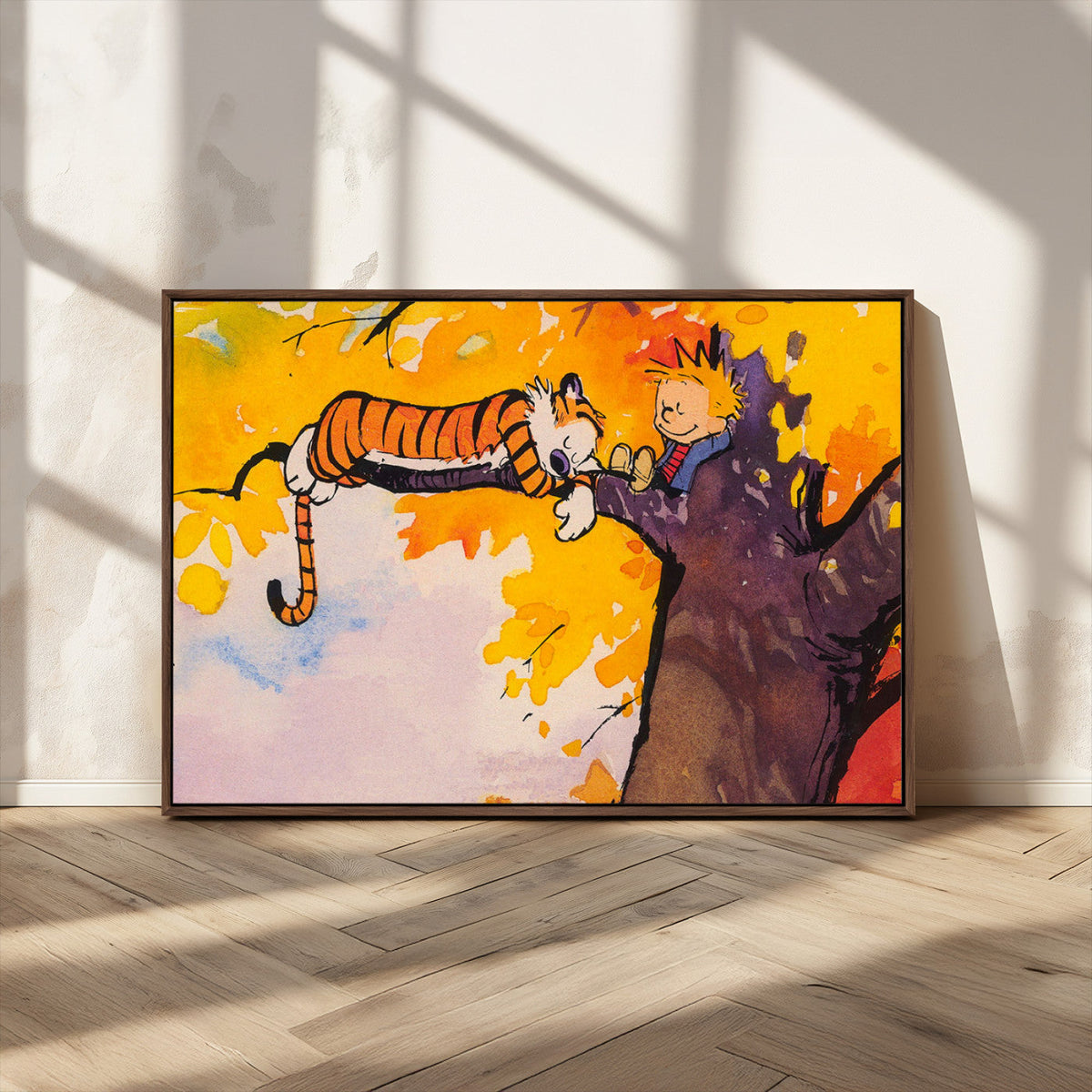 Calvin and Hobbes Tree Scene Canvas Print | 3 Panel Large