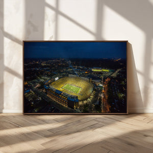 Michigan Stadium Night Game Wall Art – Sports Arena Aerial