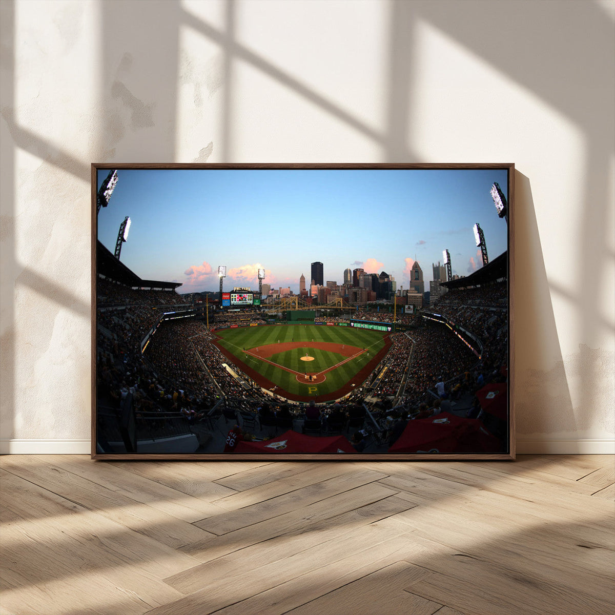 PNC Park Evening Game Triple Canvas Wall Art - Pittsburgh