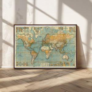 Push Pin World Map Canvas Print – Travel Tracker Wall Art