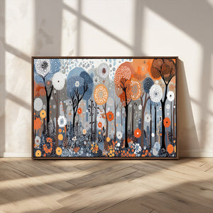 Abstract Winter Landscape Canvas Wall Art Print - Large