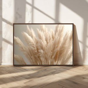 Pampas Grass Canvas Wall Art - Elegant Neutral Decor for