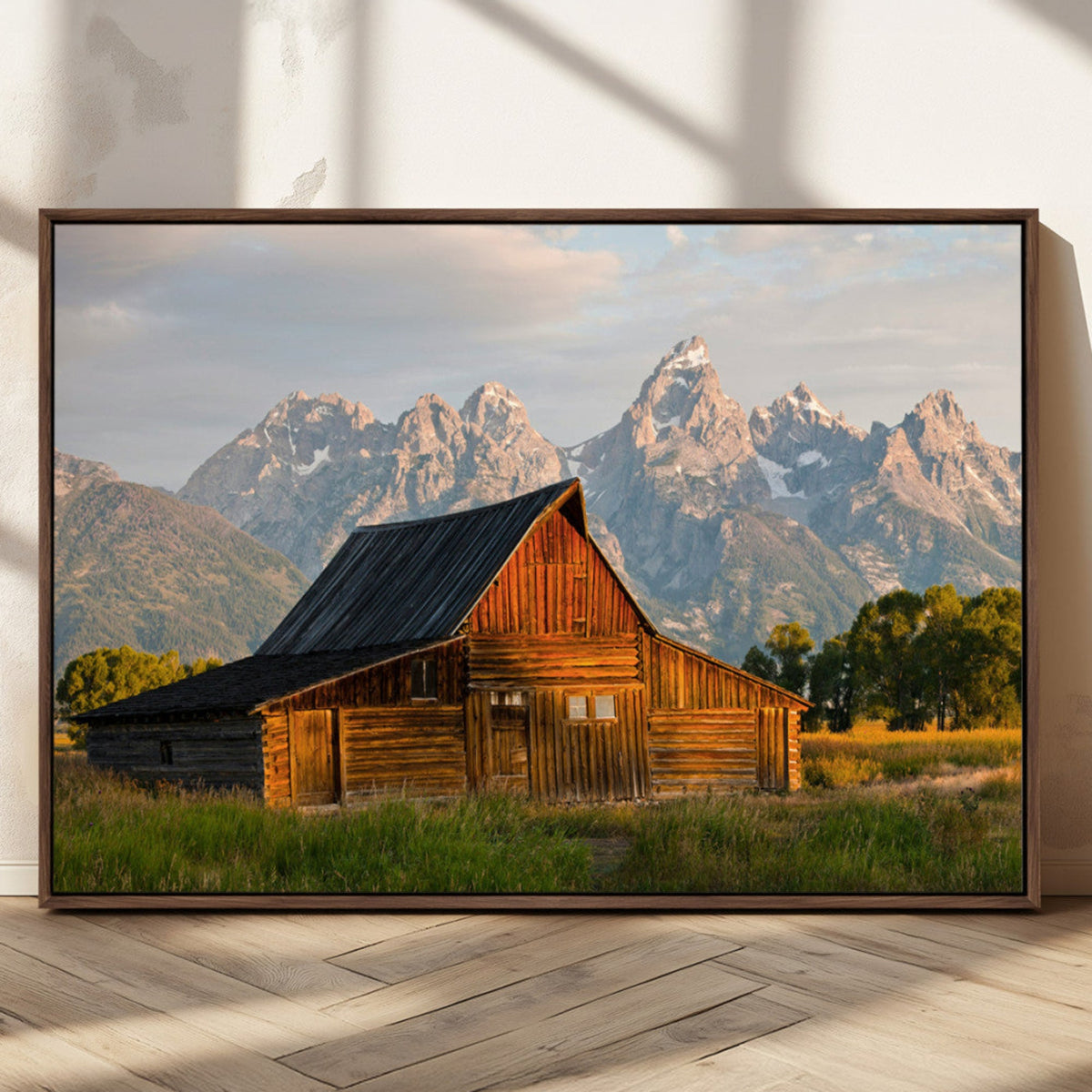Rustic Barn Wall Art Canvas Print – Framed Grand Teton Park