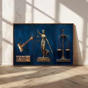 Lady Justice Wall Art Canvas Print – Elegant Gold Legal