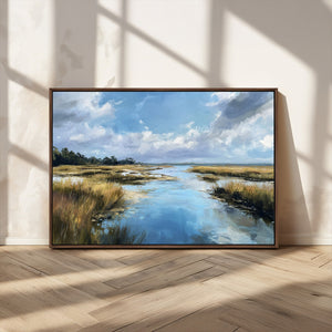 Marshland Wall Art Canvas Print – Serene Water Reflection