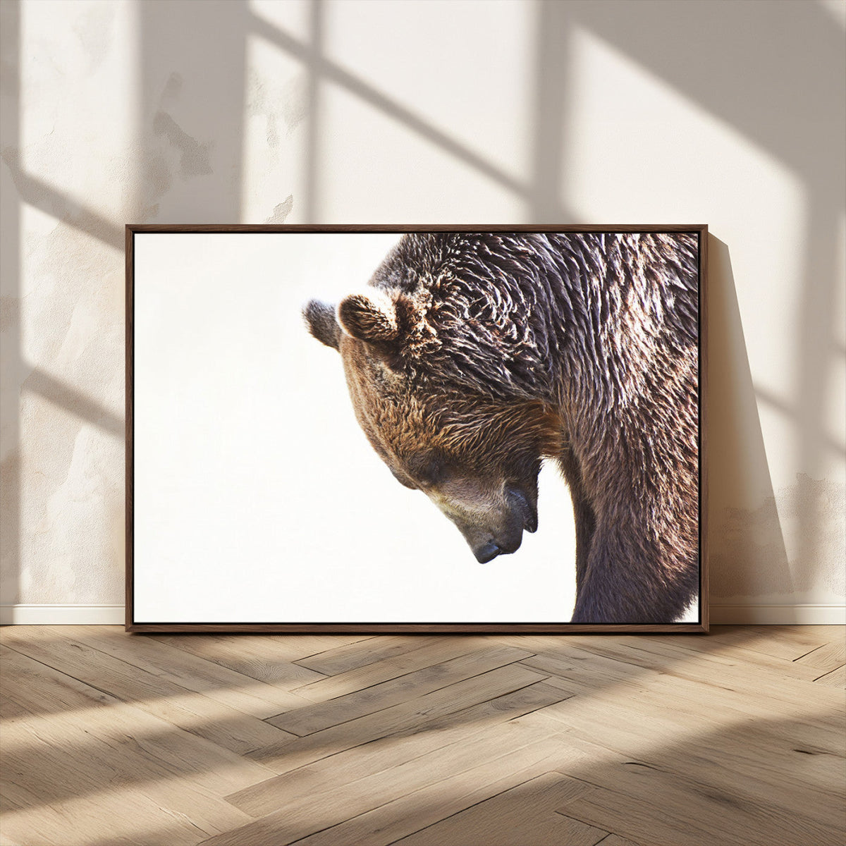 Grizzly Bear Canvas Wall Art Print – Framed Wildlife Nature