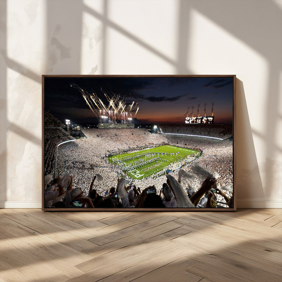 Penn State Stadium Wall Art – White Out Football Game Canvas