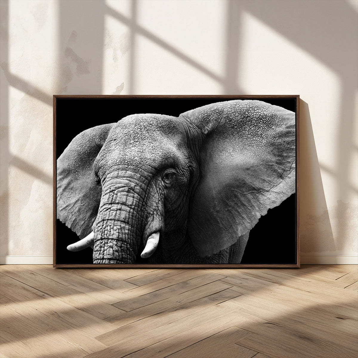 Big Elephant Close Up Wall Art Canvas Print