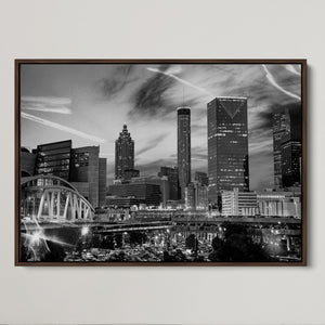 Black and White Atlanta Wall Art Canvas Print