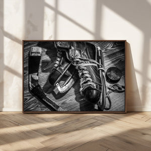 Old Pair of Mens Skates Wall Art Canvas, Men Skates Wall Art