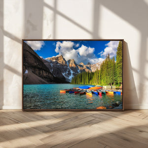 Moraine Lake 3-Panel Wall Art, Majestic Mountain and Lake