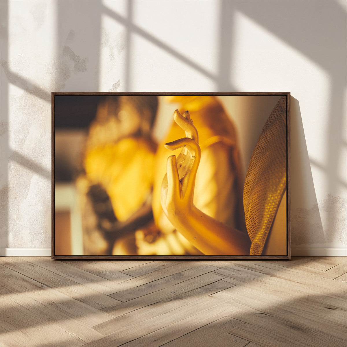 Gold Buddha Statue Hands Wall Art Canvas Print