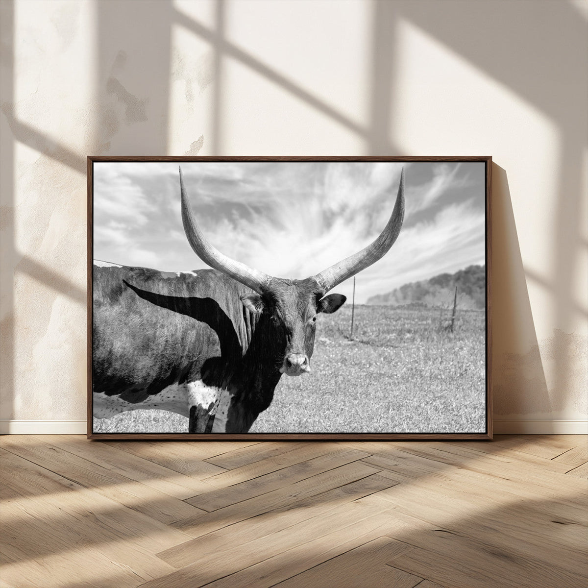 Cattle Wall Art Longhorn Cow Canvas Print