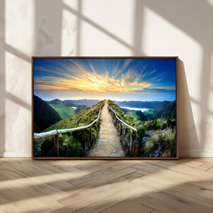 Mountain and Sunset Wall Art Canvas Print