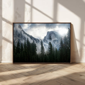 Yosemite National Park El Capitan Foggy Mountain Wall Art |