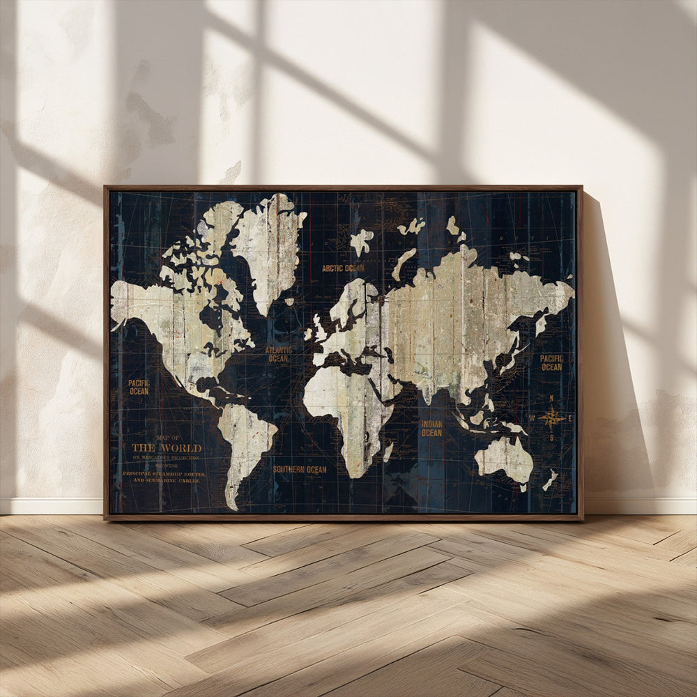 World Map Canvas Print – Detailed Map of the World Wall Art