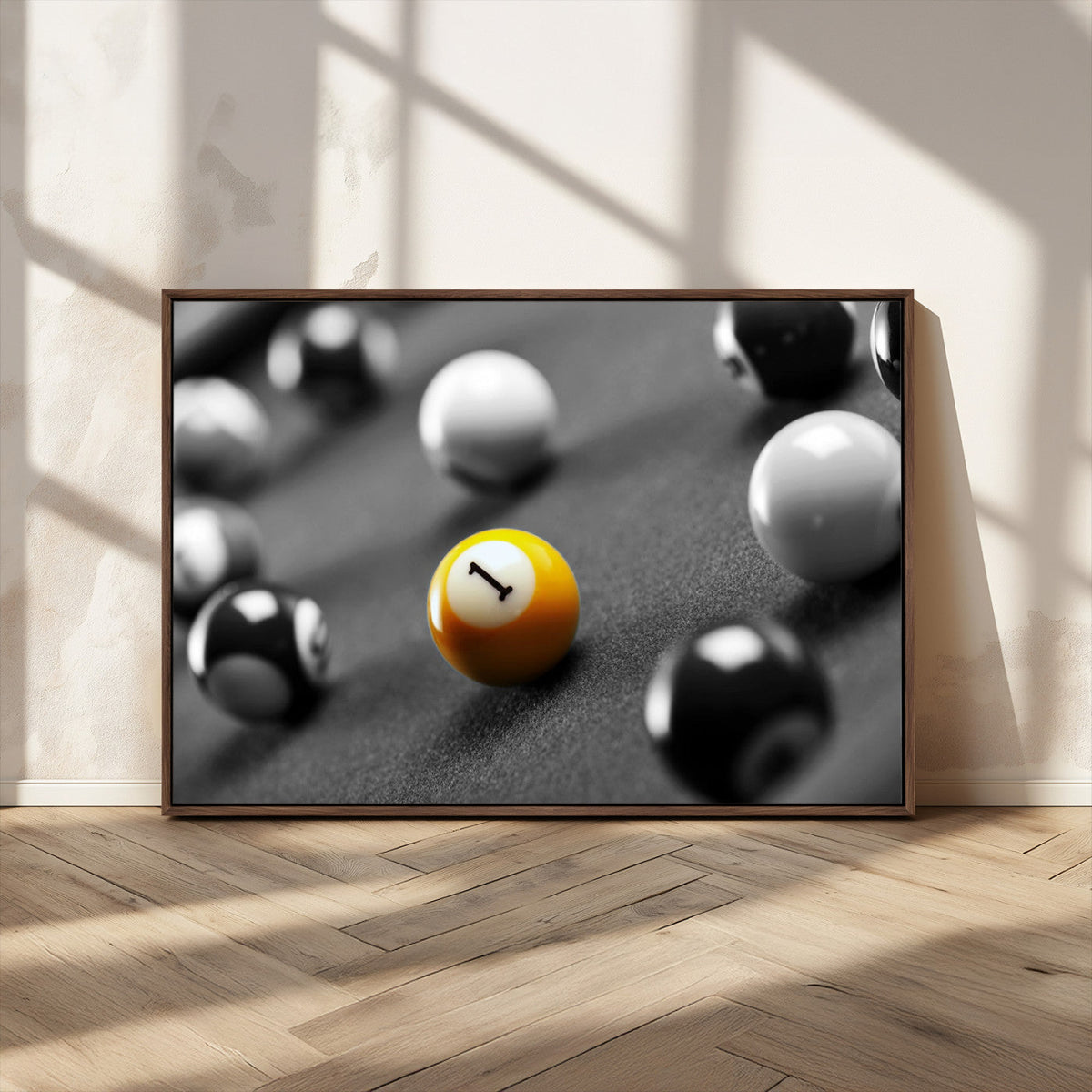 Wall Art Pool Table and Balls Canvas Print