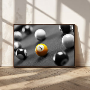 Wall Art Pool Table and Balls Canvas Print