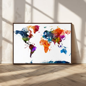World Map Canvas Print – Detailed Map of the World Wall Art