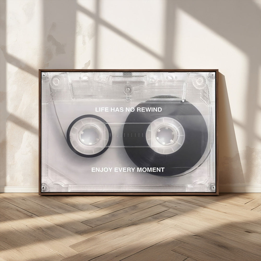 Vintage Cassette Tape Canvas Wall Art - Inspirational 'Life