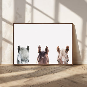 Horse Wall Art - Minimalist Horse Triptych Wall Art – Modern