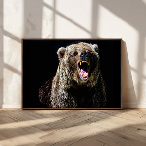 Grizzly Bear Canvas Print | Wildlife Wall Art for Cabin
