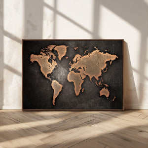 World Map Canvas Print – Framed Travel Map Wall Art for