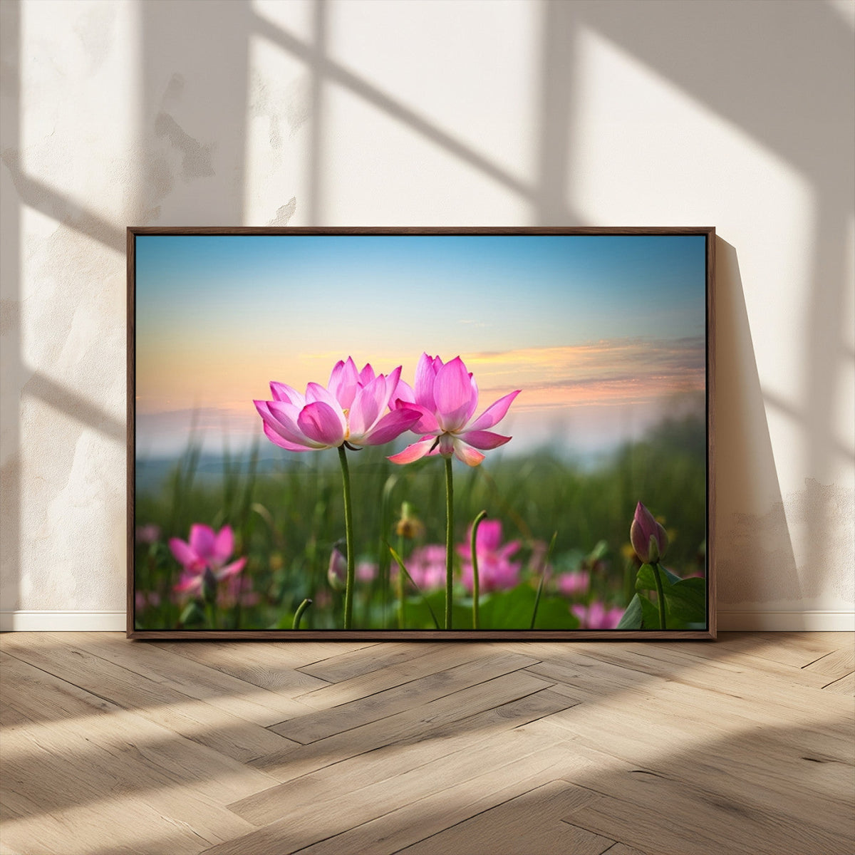 Pink Flower on the Mountain Canvas Print, Framed Pink Flower