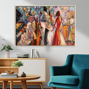 Abstract Afro American Jazz Canvas Wall Art | Music-Inspired