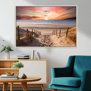Sunset on the Sea Wall Art Canvas Print