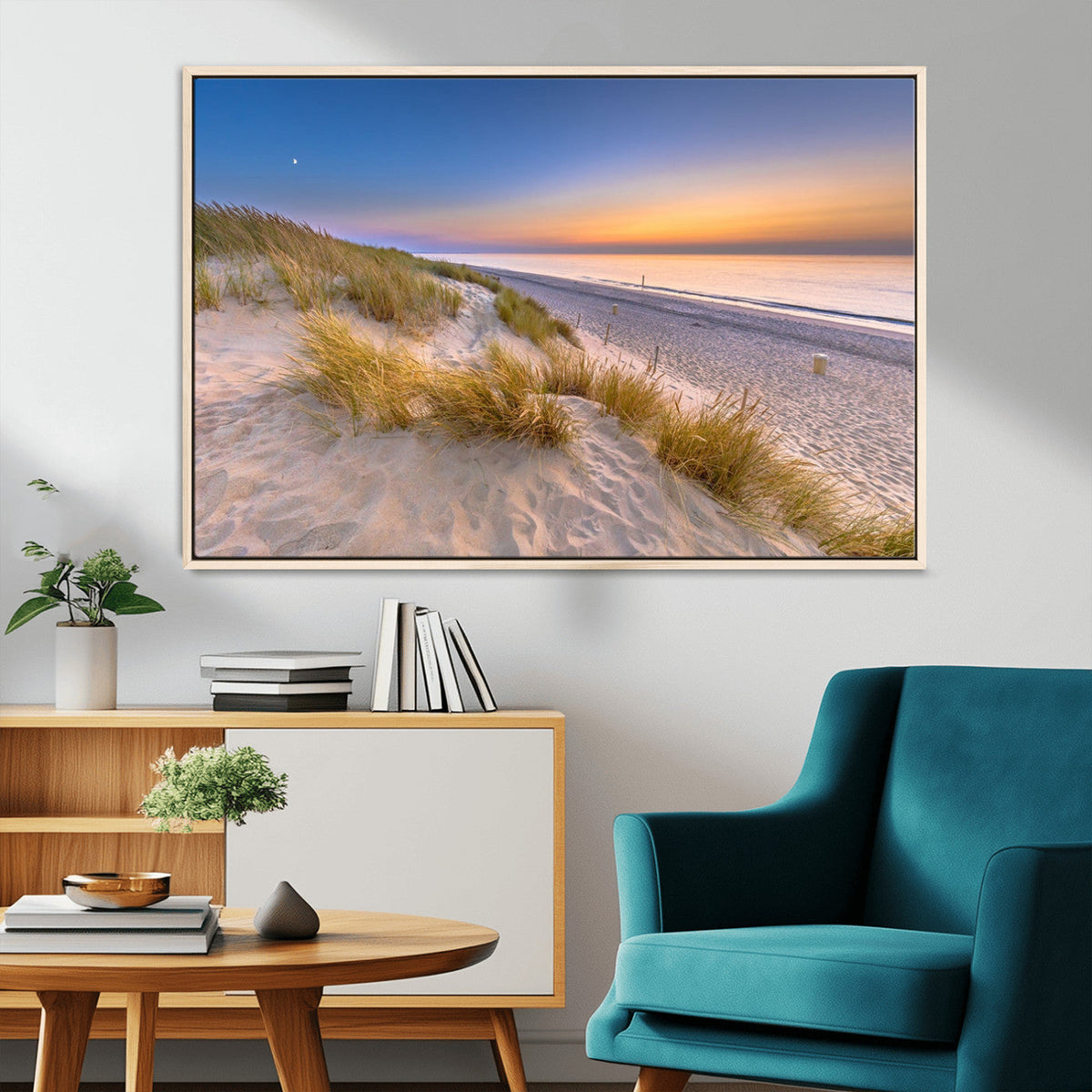 Sunrise On The Beach Wall Art Canvas Print