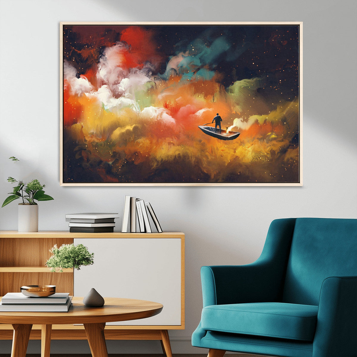 Surreal Space Adventure Canvas Wall Art – Dreamlike Abstract