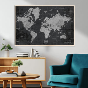 World Map Canvas Print – Detailed Map of the World Wall Art