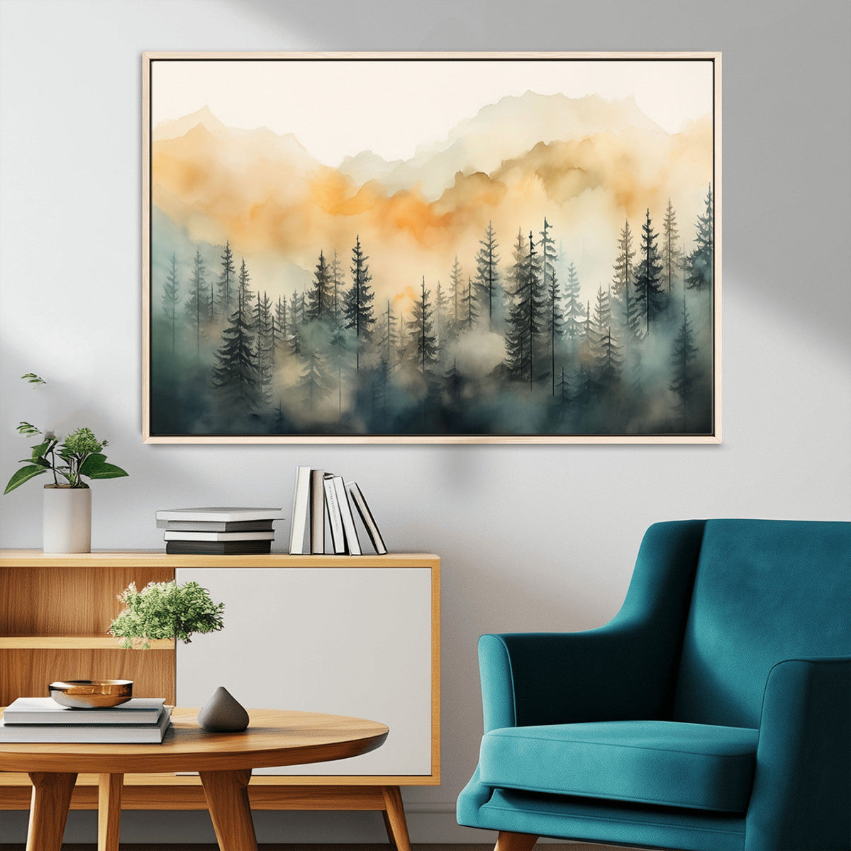 Abstract Forest Print - Mountain Wall Art | Autumn Landscape