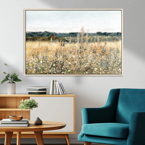 Wildflower Field Wall Art Canvas | Nature-Inspired Landscape