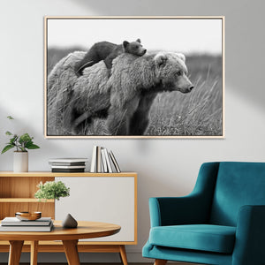Bear and Cub Wall Art Canvas | 399 Bear Cub