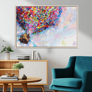 Don't Look Up Movie Canvas Wall Art - Vibrant Floating House