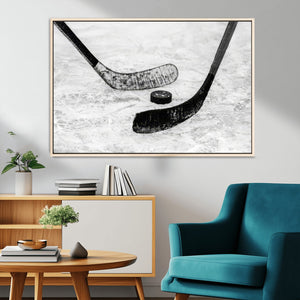 Winter Ice Hockey Sport Canvas Wall Art Print - Hockey Wall