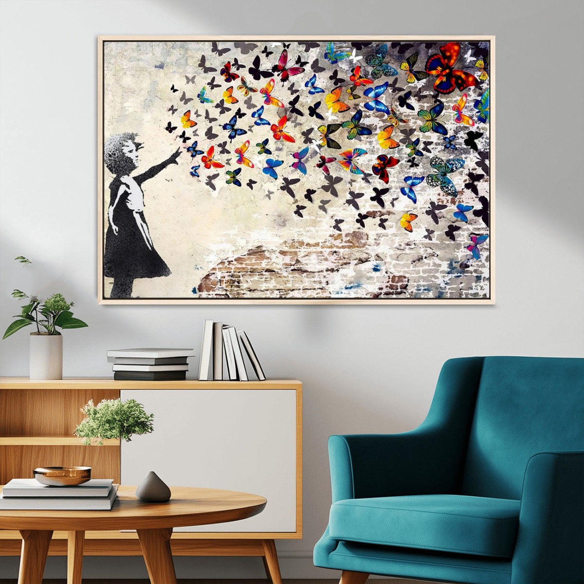 Banksy Graffiti Wall Art Canvas Print: Girl Releasing