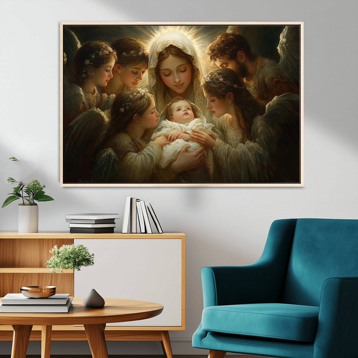 Mary Jesus Canvas Wall Art Print - Madonna and Child with