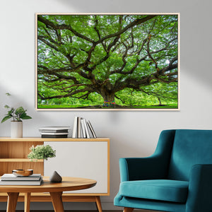 Oak Tree Wall Art Print, Forest Canvas Wall Art for Home and