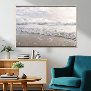 Ocean Waves Wall Art Canvas Print – Framed Coastal Shoreline